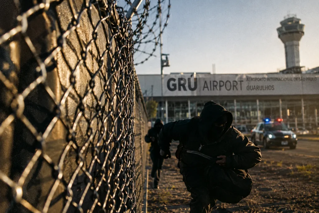 PF troca tiros com quadrilha armada e frustra invasão de carga de drogas no Aeroporto de Guarulhos