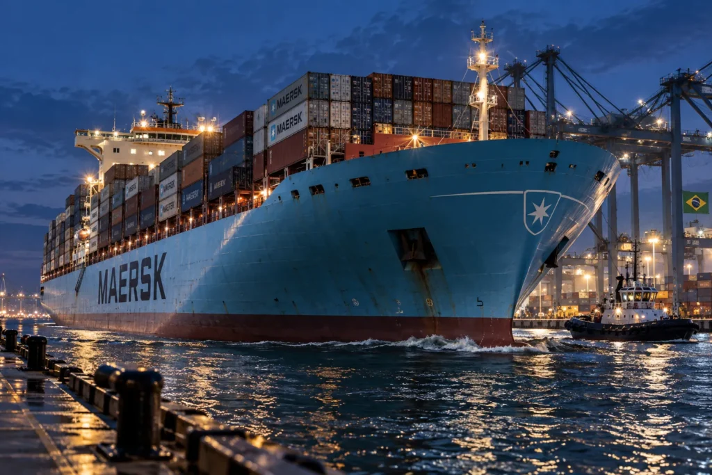 Maersk anuncia novas tarifas de movimentação de contêineres em 15 portos brasileiros
